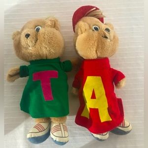 Vintage 1983 Alvin and Theodore Plush from Alvin and The Chipmunks.